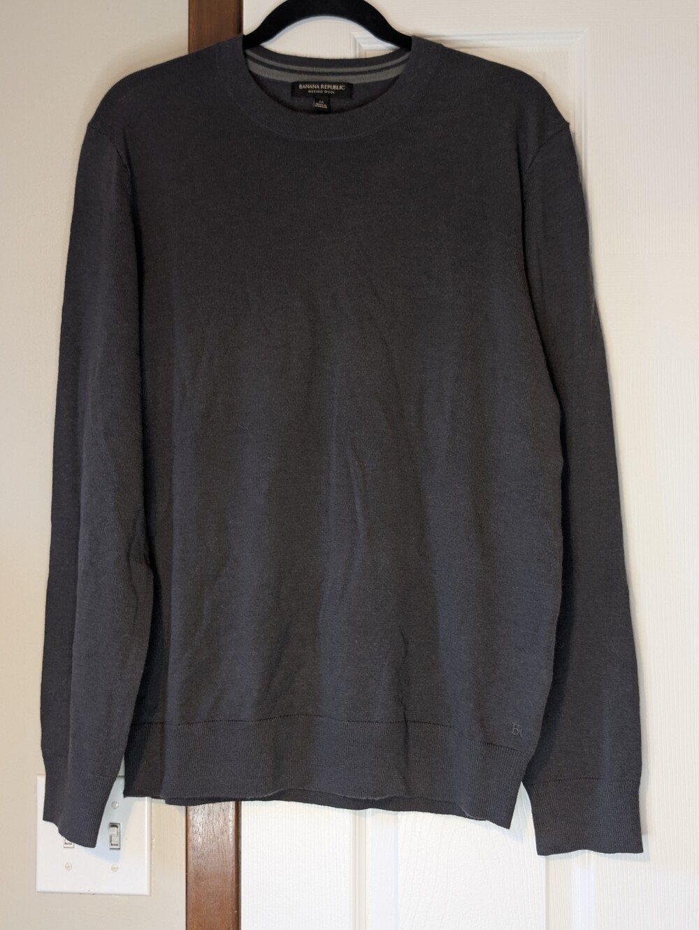Banana Republic Men's Dark Charcoal Crewneck Sweater- Medium